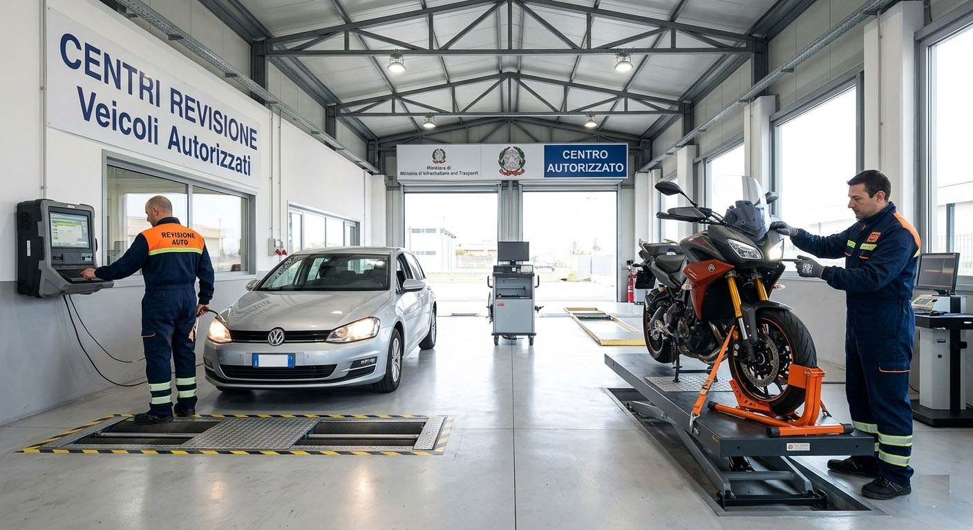 Controllo linea revisione in officina